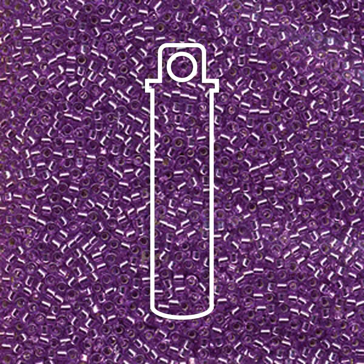 # 1343 DBR Delica 11/0 DYED SILVERLINED LAVENDER - 7.2g Tube