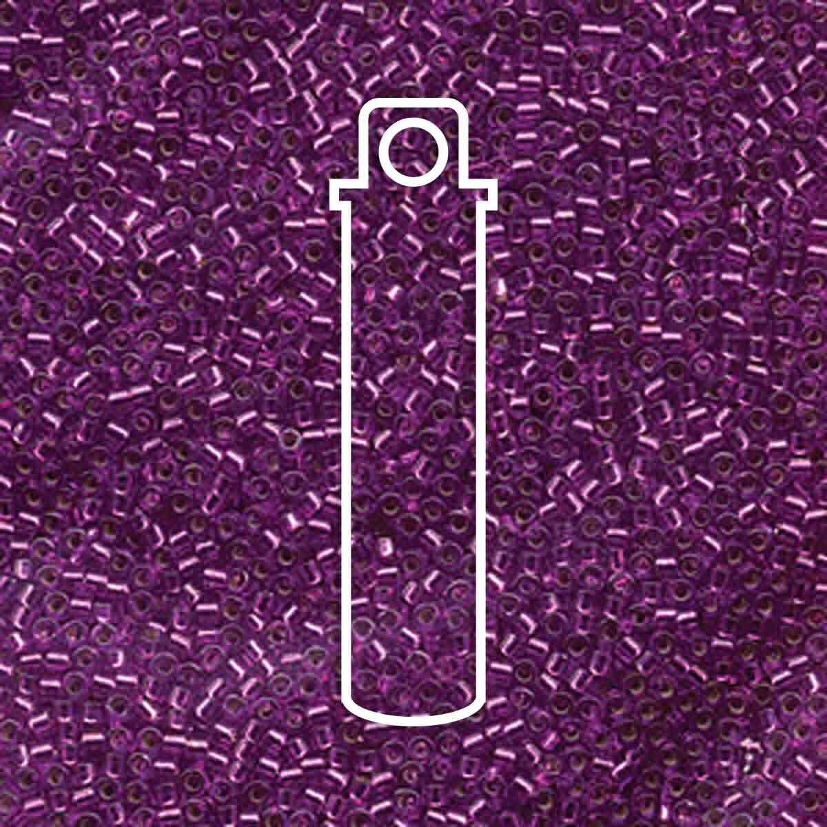 # 1345 DBR Delica 11/0 DYED SILVERLINED RED VIOLET - 7.2g Tube