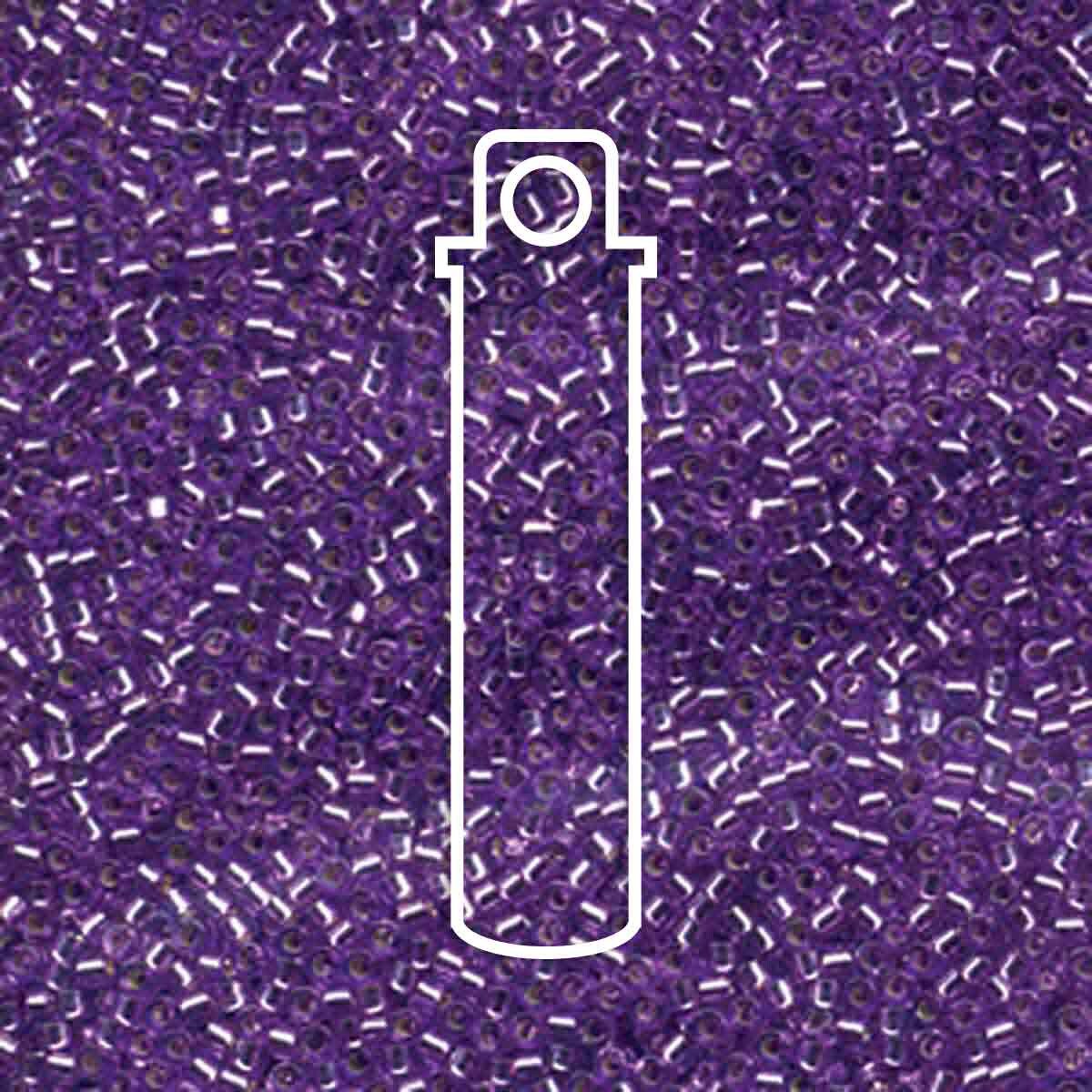 # 1347 DBR Delica 11/0 DYED SILVERLINED LILAC - 7.2g Tube