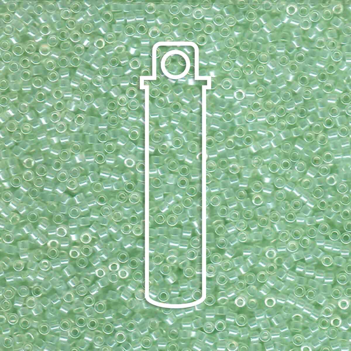 # 1474 DBR Delica 11/0 TRANSPARENT PALE GREEN MIST LUSTRE - 7.2g Tube - Bead Shack