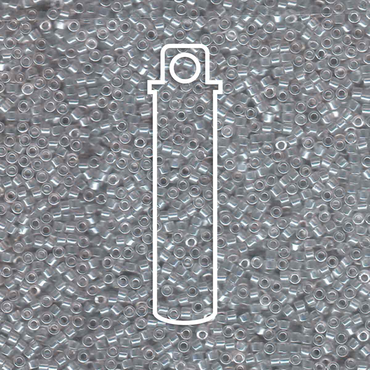 # 1477 DBR Delica 11/0 TRANSPARENT PALE TAUPE LUSTRE - 7.2g Tube