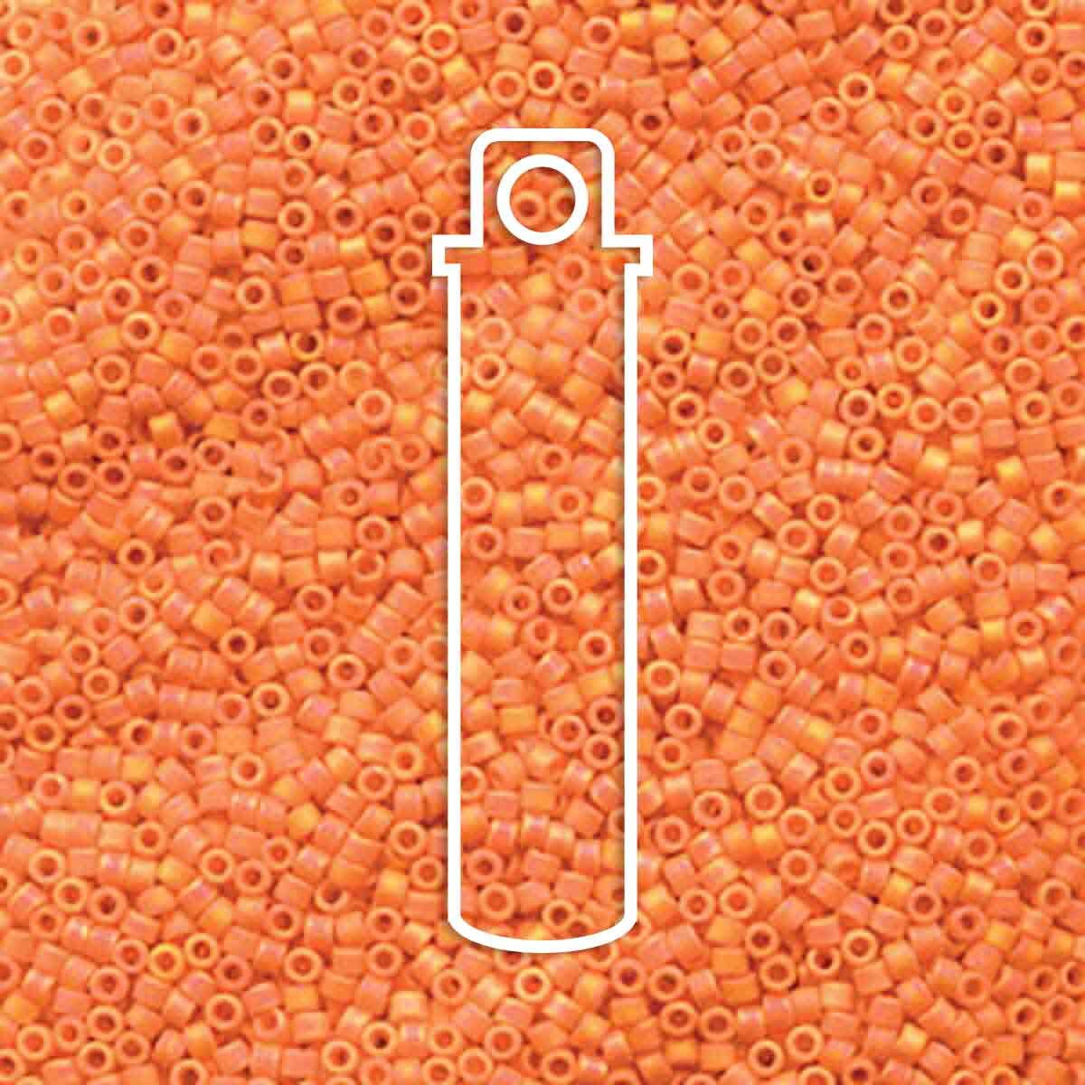 # 1593 DBR Delica 11/0 MATTE OPAQUE MANDARIN AB - 7.2g Tube