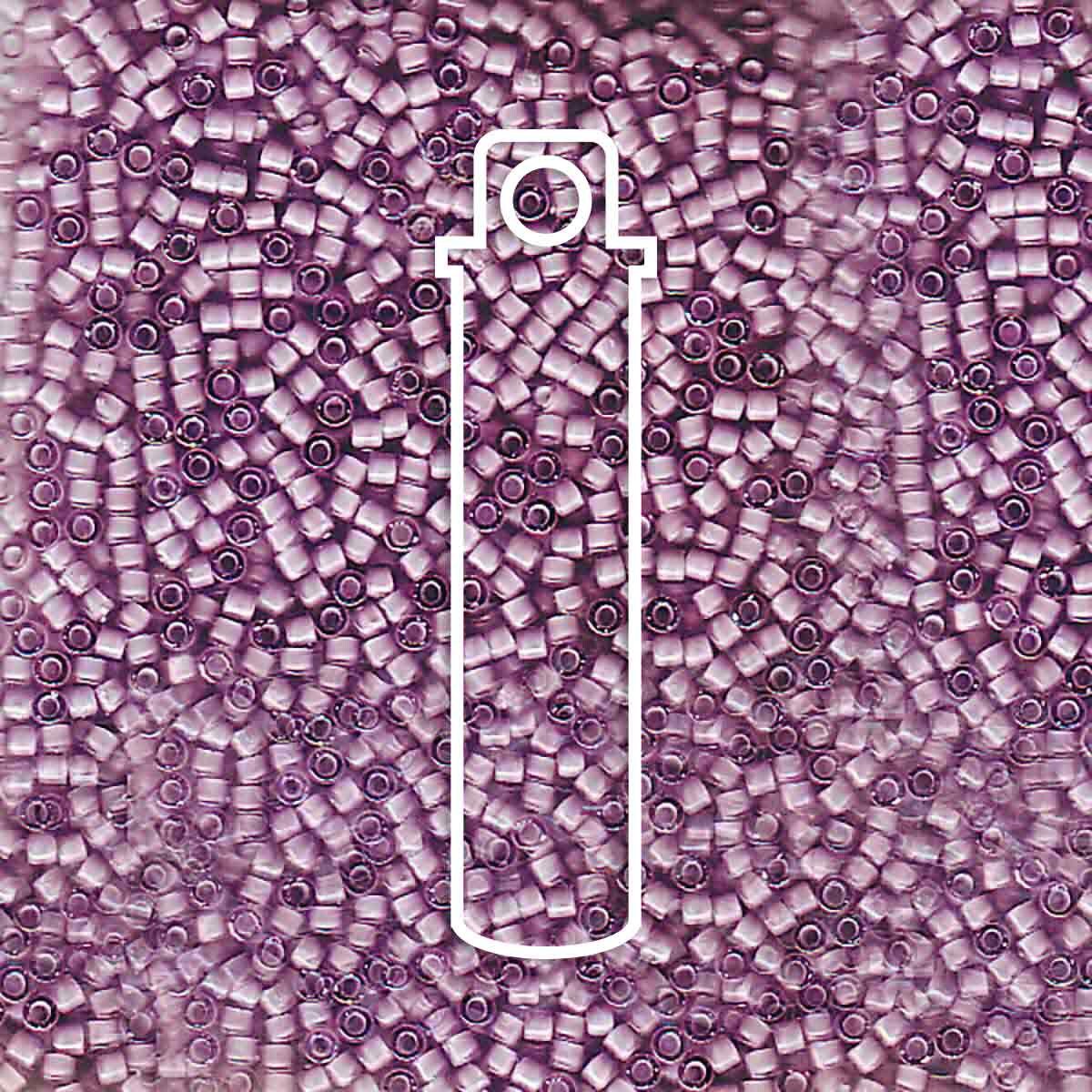 # 1789 DBR Delica 11/0 WHITE LINED AMETHYST AB - 7.2g Tube