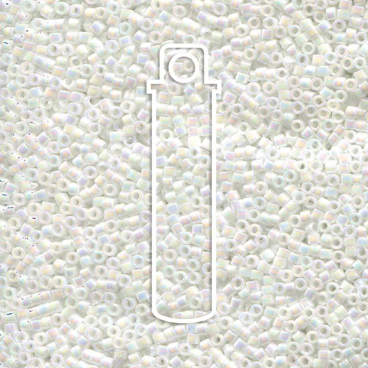 # 202 DBR Delica 11/0 WHITE PEARL AB - 7.2g Tube - Bead Shack