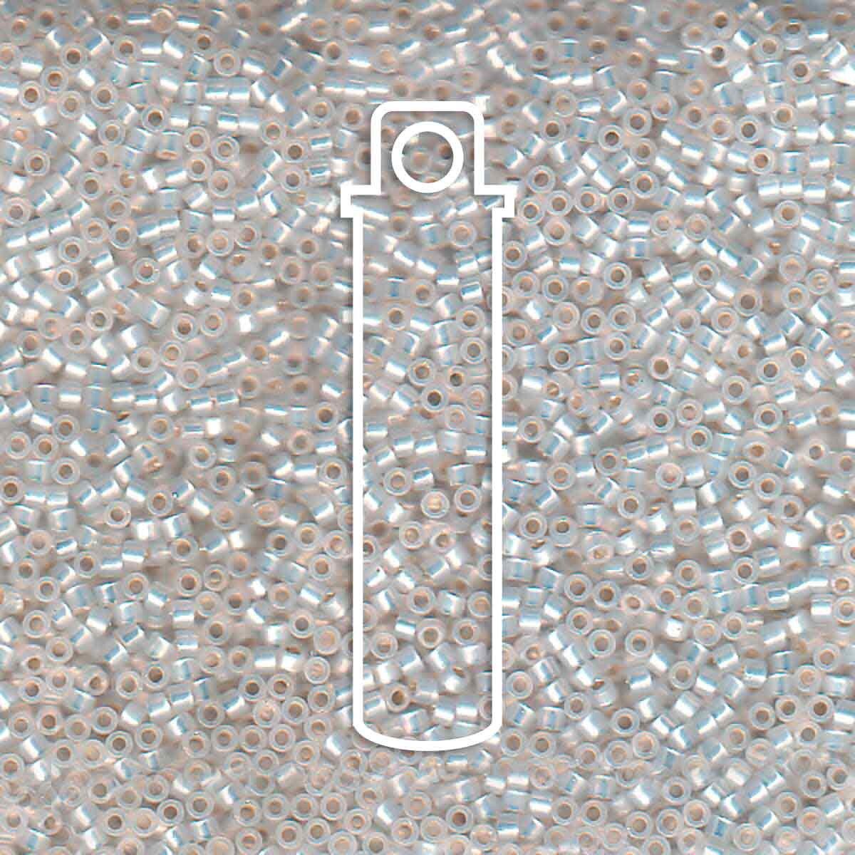 # 221 DBR Delica 11/0 GILT LINED WHITE OPAL - 7.2g Tube