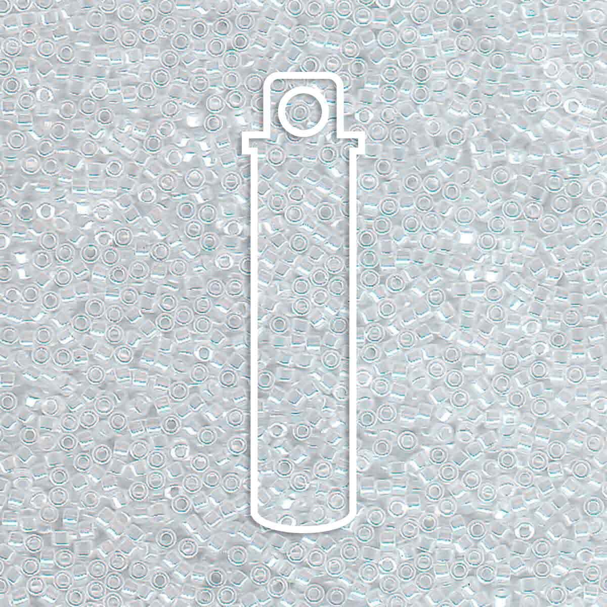 # 231 DBR Delica 11/0 LINED CRYSTAL WHITE LUSTRE - 7.2g Tube