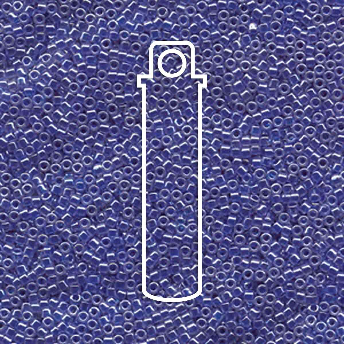 # 243 DBR Delica 11/0 LINED CRYSTAL MEDIUM BLUE LUSTRE - 7.2g Tube - Bead Shack