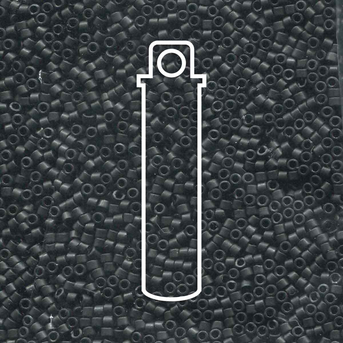 # 310 DBR Delica 11/0 MATTE BLACK - 7.2g Tube - Bead Shack