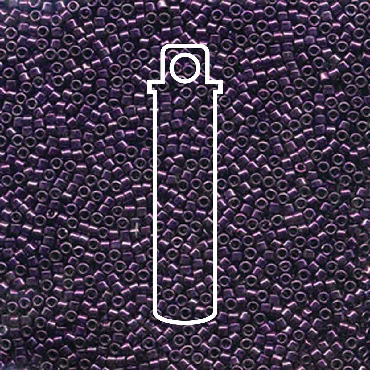 # 464 DBR Delica 11/0 GALVANISED NICKEL PLATED DARK PURPLE DYED - 7.2g Tube