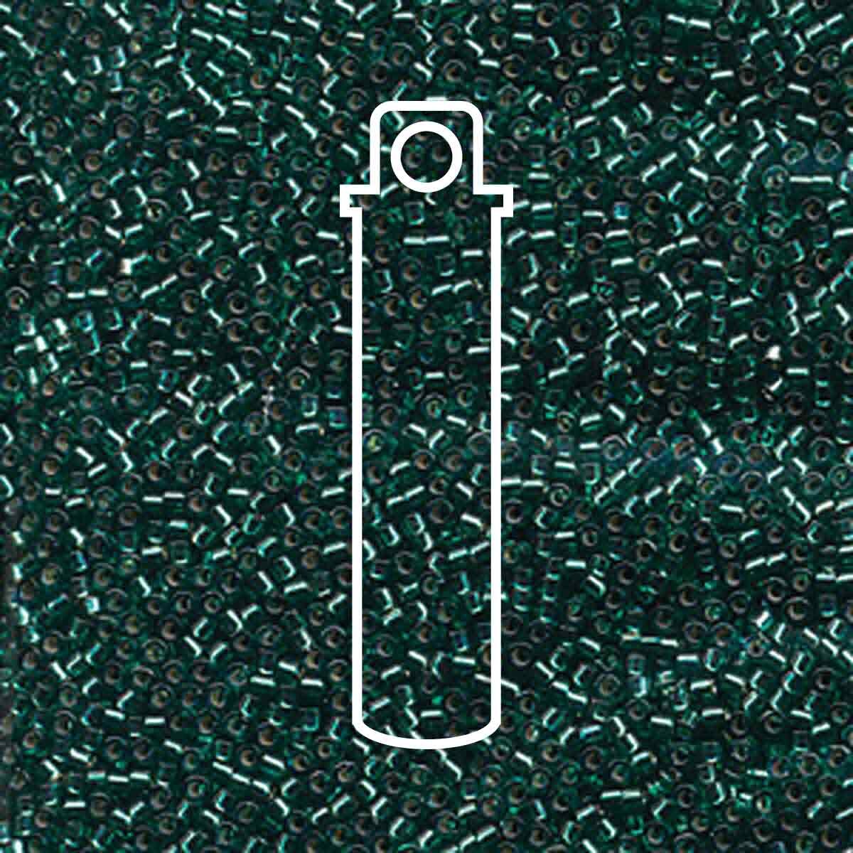 # 607 DBR Delica 11/0 SILVERLINED TEAL DYED - 7.2g Tube