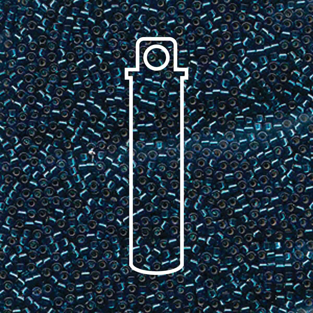 # 608 DBR Delica 11/0 SILVERLINED BLUE ZIRCON DYED - 7.2g Tube