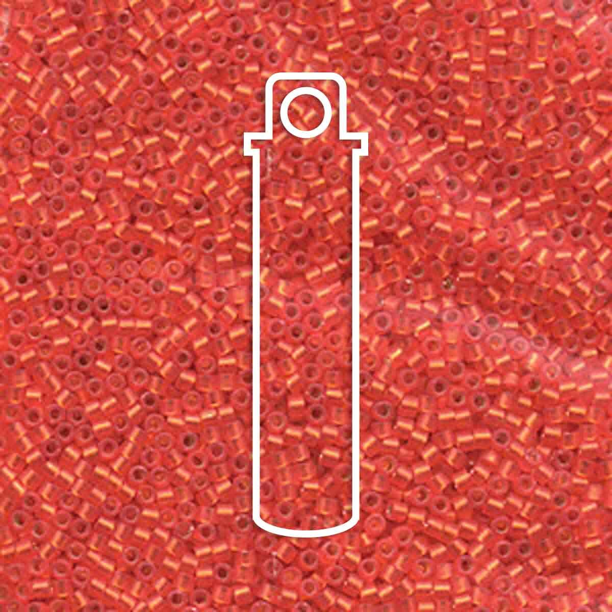 # 682 DBR Delica 11/0 SEMI MATTE SILVERLINED ORANGE DYED - 7.2g Tube