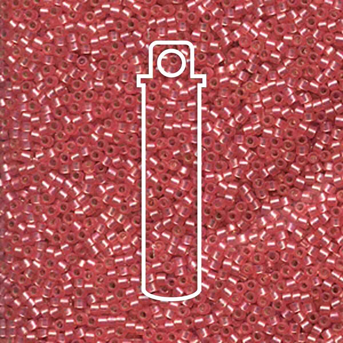 # 685 DBR Delica 11/0 SEMI-MATTE SILVERLINED DARK ROSE - 7.2g Tube