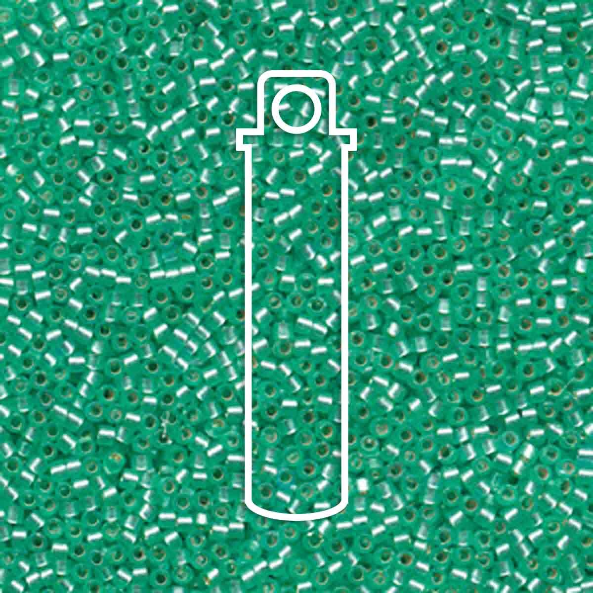 # 691 DBR Delica 11/0 SEMI MATTE SILVERLINED MINT DYED GREEN - 7.2g Tube