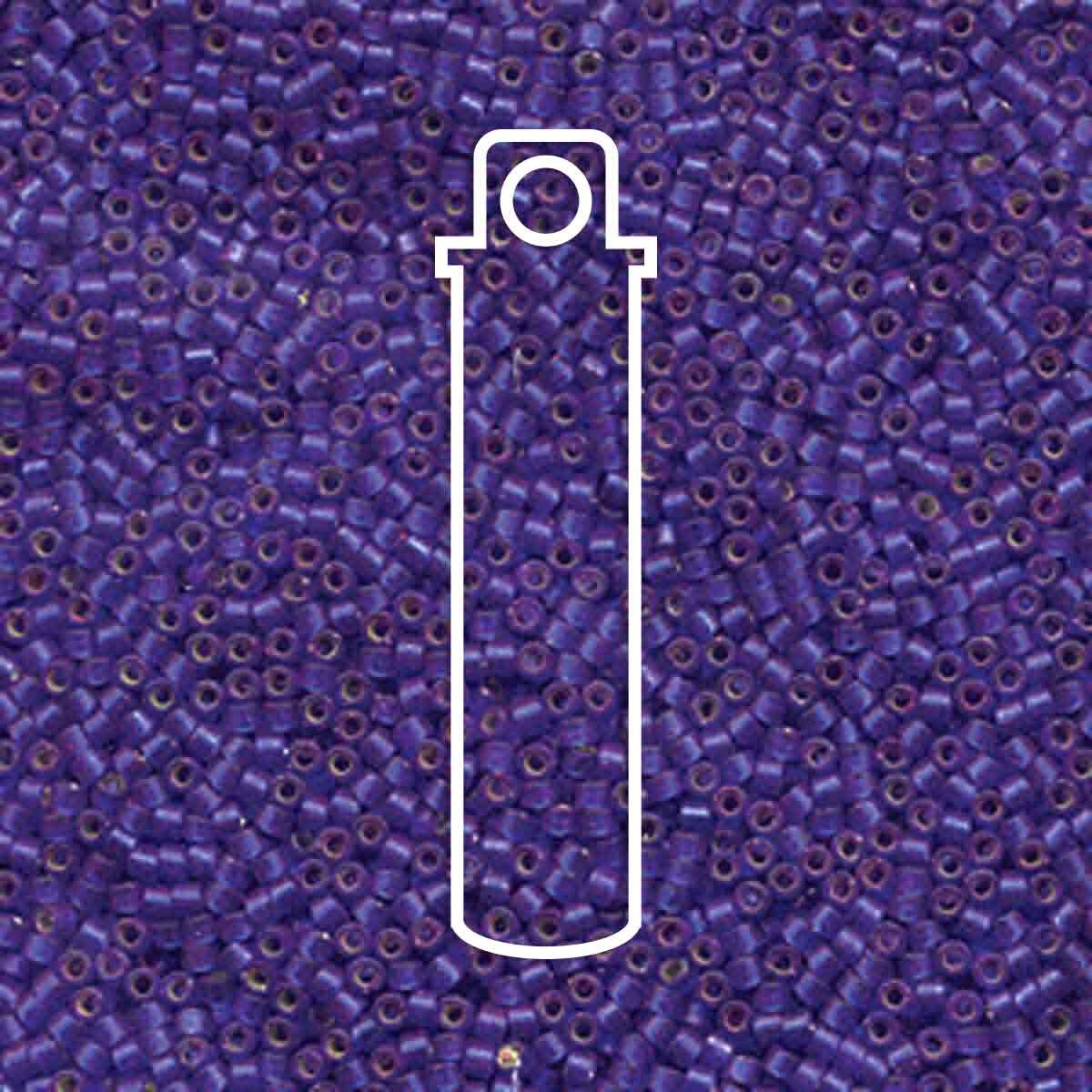 # 696 DBR Delica 11/0 SEMI-MATTE SILVERLINED COBALT BLUE DYED - 7.2g Tube