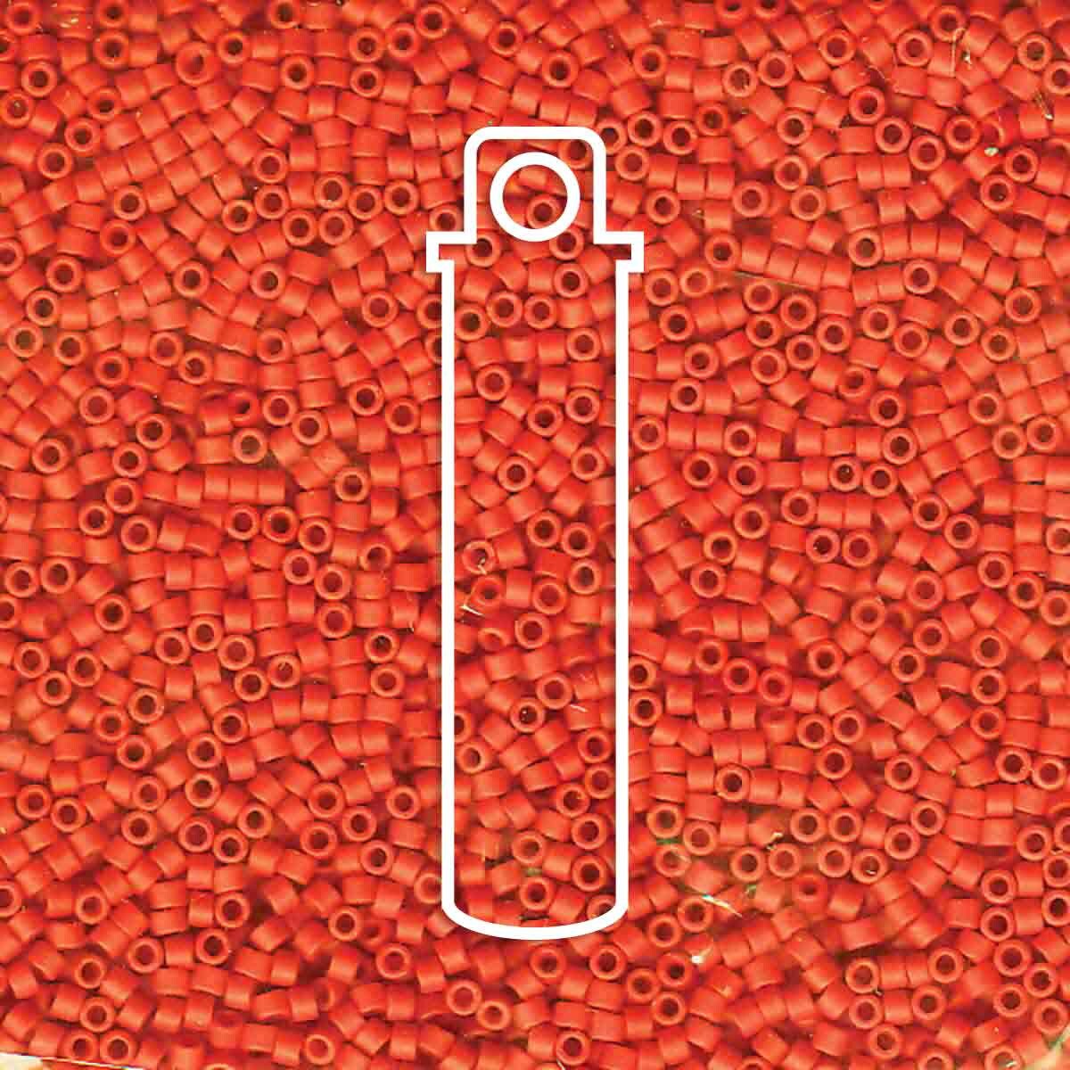 # 795 DBR Delica 11/0 DYED MATTE OPAQUE VERMILLION Red - 7.2g Tube