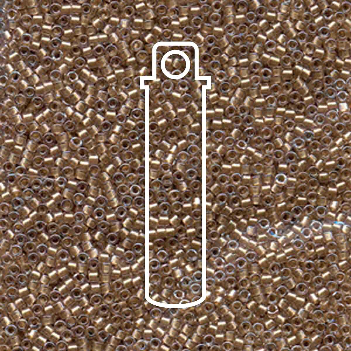 # 907 DBR Delica 11/0 SPARKLING LIGHT BRONZE LINED CRYSTAL - 7.2g Tube