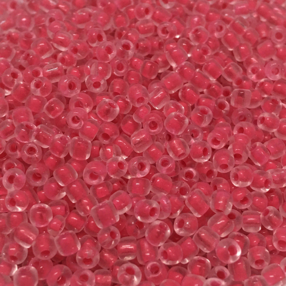 Dark Coral - 8/0 Lined Transparent (50g) - Seed Beads
