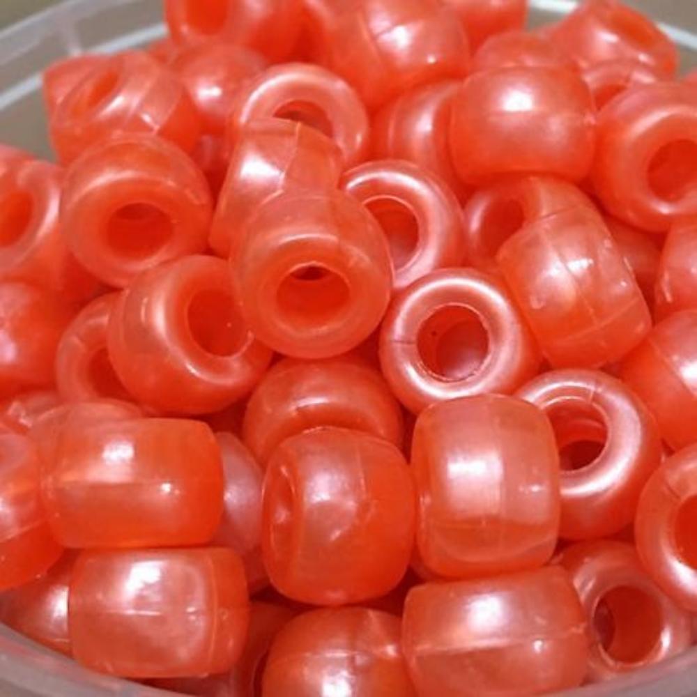 Peach Pearlised (100) - Acrylic Pony Beads