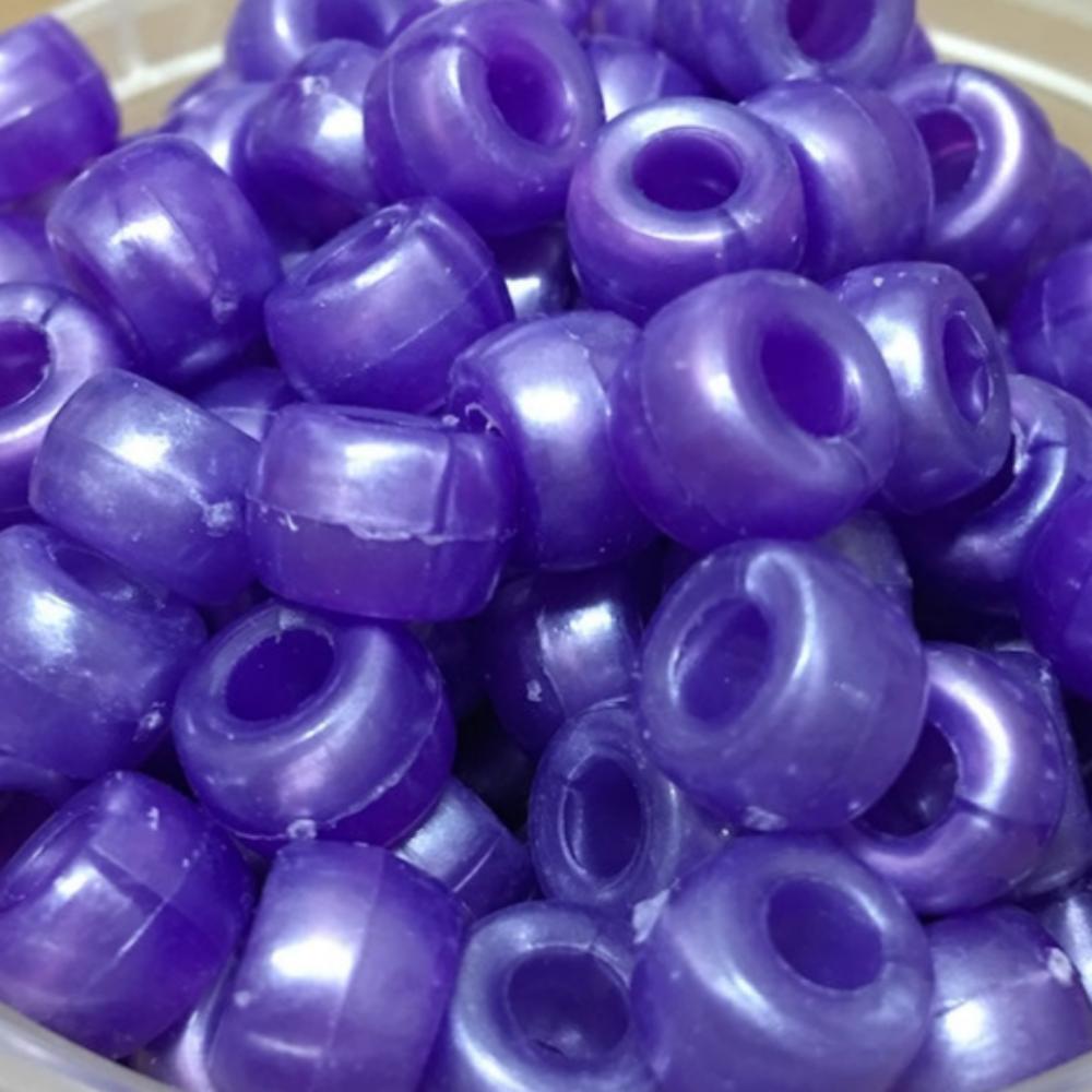 Dark Purple Pearlised (100) - Acrylic Pony Beads