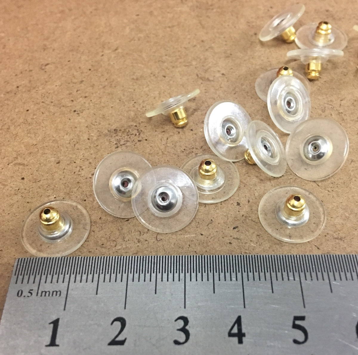 Stud Backs w. Plastic Disc (10) - Silver