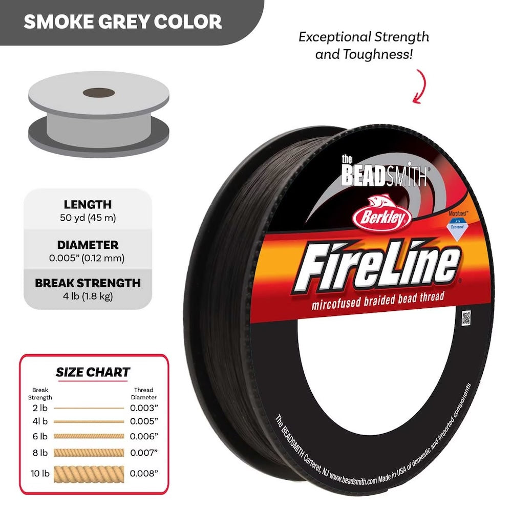 6lb Fireline - 45.7m - Smoke
