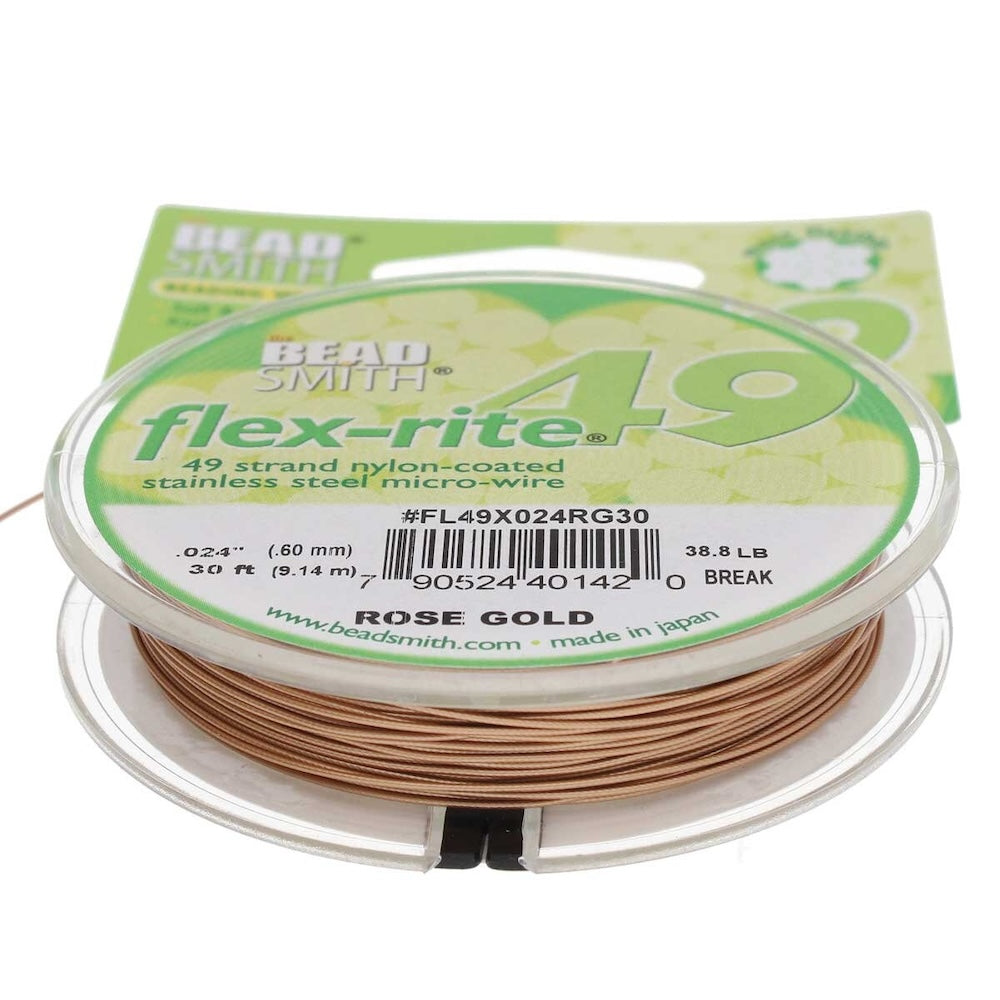 Flex-rite (49 Strand) .024" Tiger Tail (9.2m) - Rose Gold