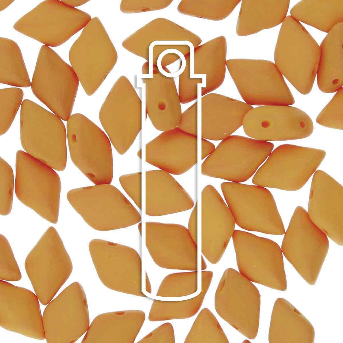 GemDuo 2-hole Beads - Matte Velvet Mustard - 8 grams