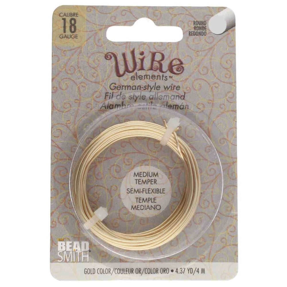 18 gauge German Style Wire - Gold - Medium Temper