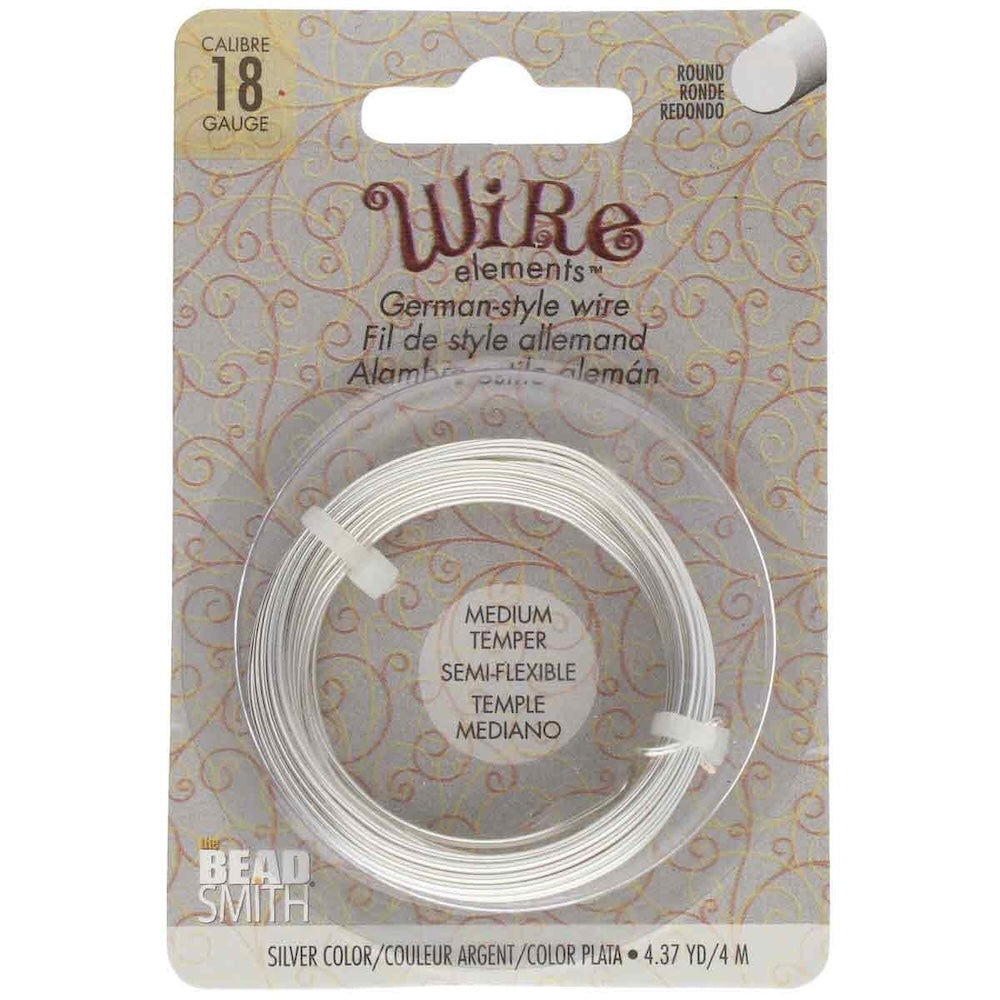 18 gauge German Style Wire - Silver - Medium Temper
