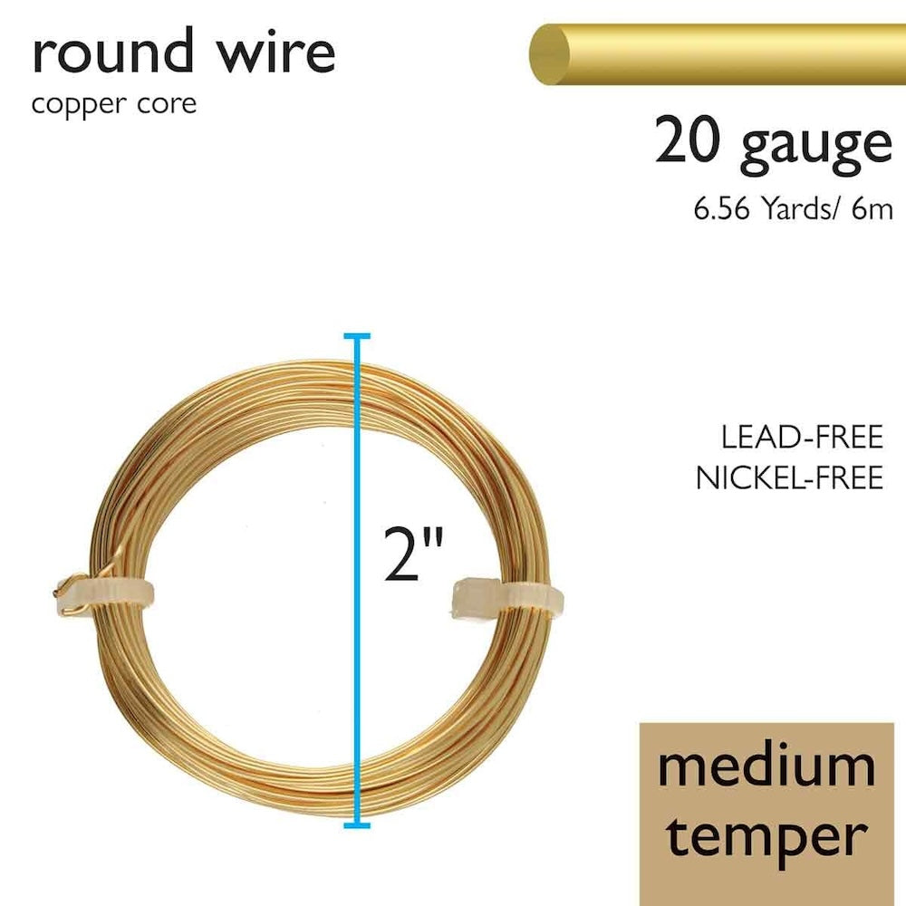20 gauge German Style Wire - Gold - Medium Temper