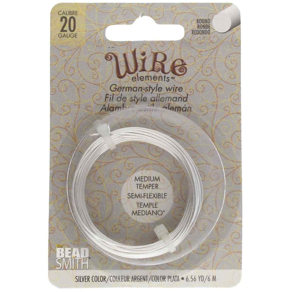 20 gauge German Style Wire - Silver - Medium Temper