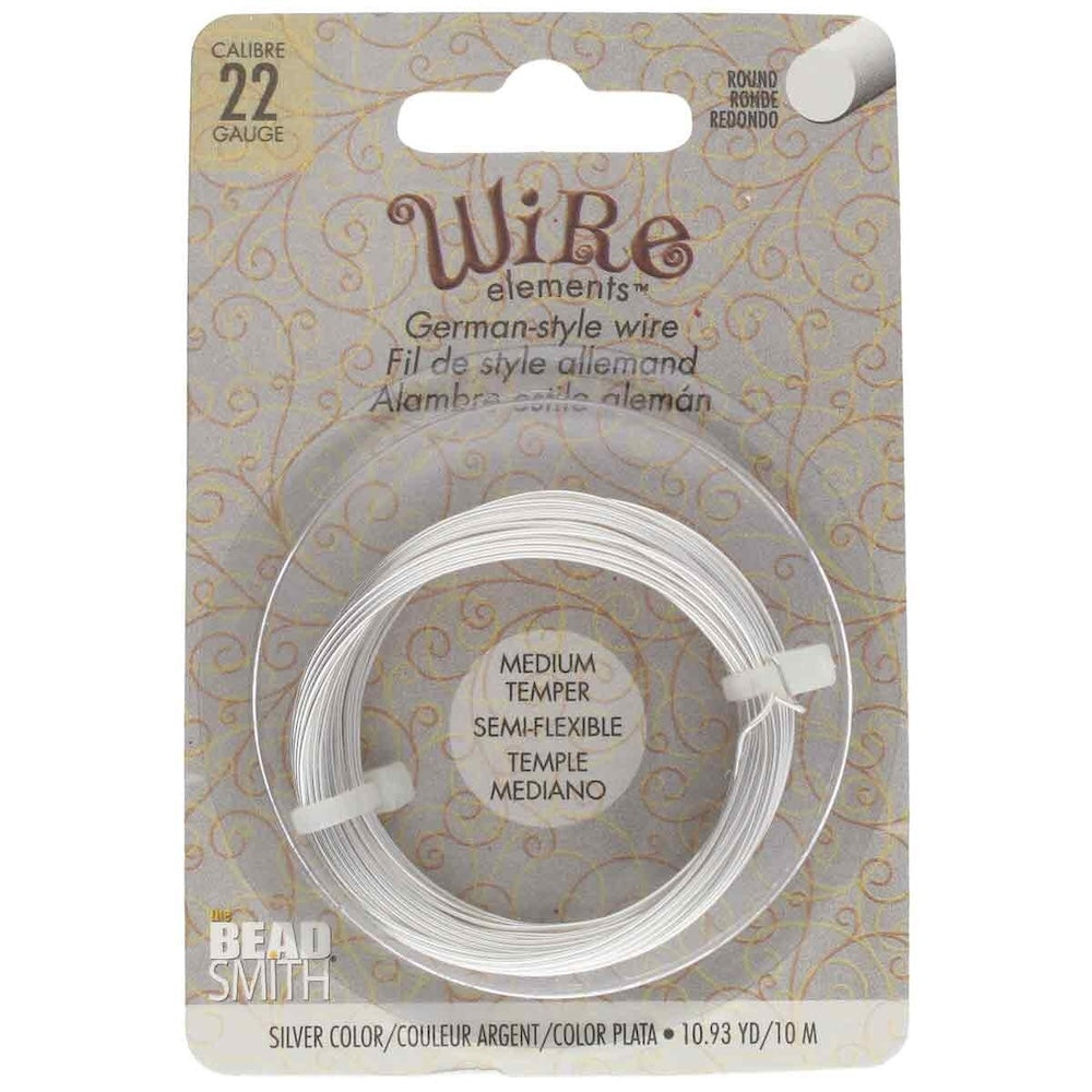 22 gauge German Style Wire - Silver - Medium Temper