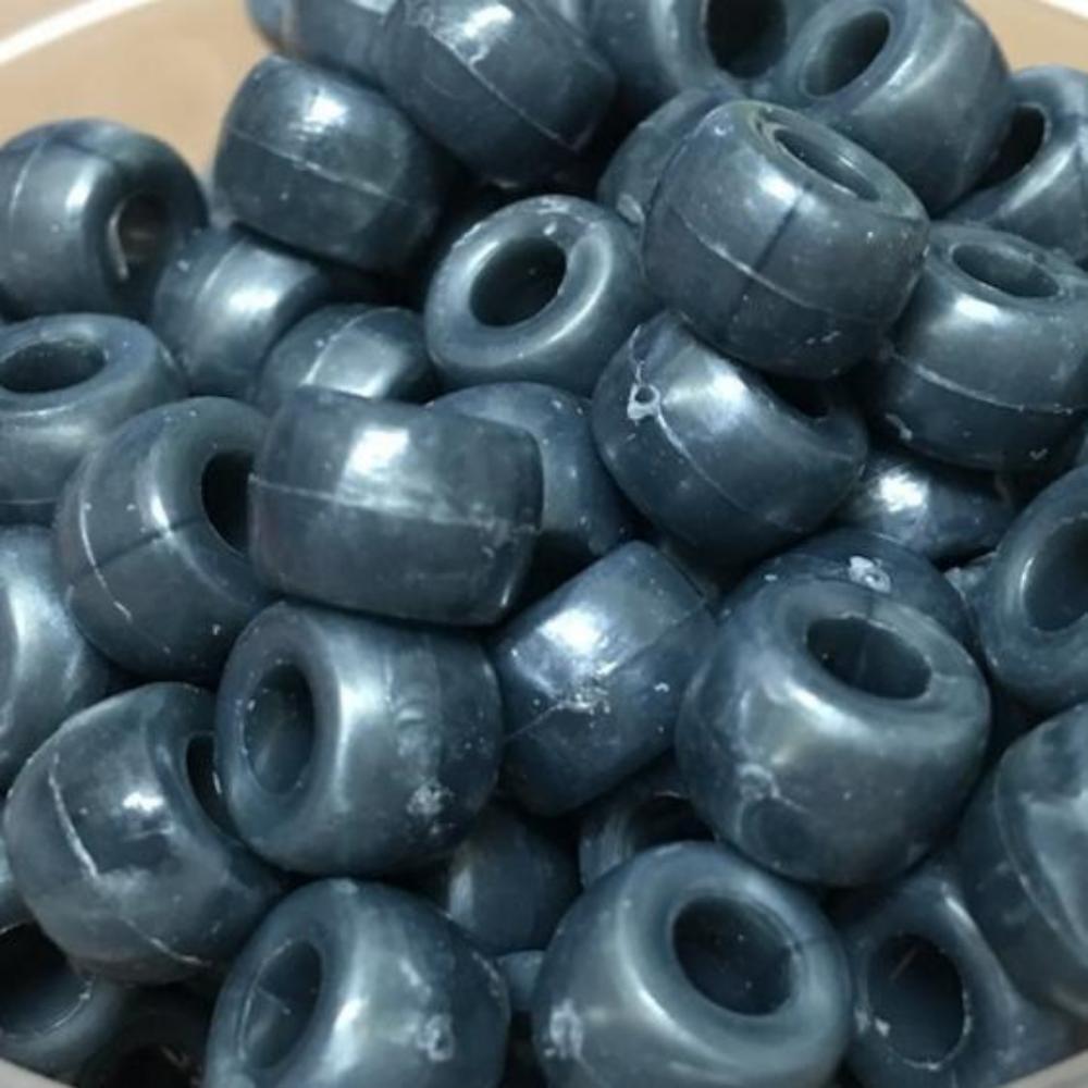 Grey Pearlised (100) - Acrylic Pony Beads