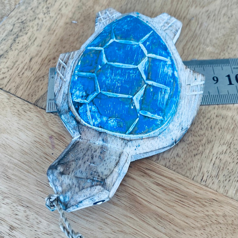 Mini Turtle (1) - Turquoise - Nautical Wood Craft Decoration