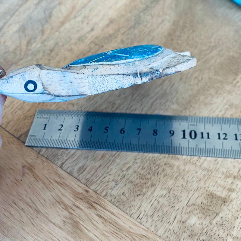 Mini Turtle (1) - Turquoise - Nautical Wood Craft Decoration