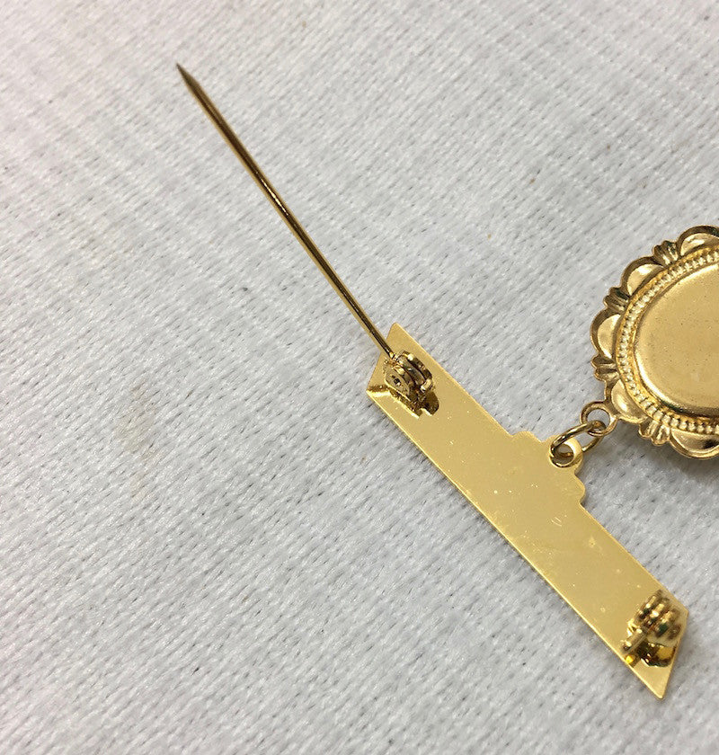 Brooch Bar w. Loop (1) - Gold