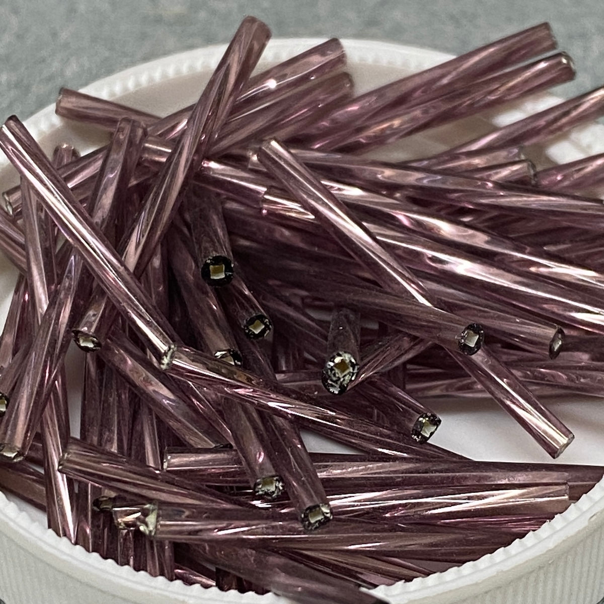 30mm Twisted Bugle Light Amethyst Silverlined - 15g Tube (Czech)