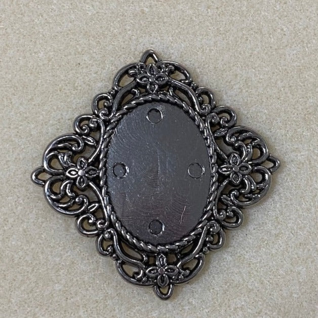 Square (2) - Antique Silver - Vintage Metalised Pendant Setting