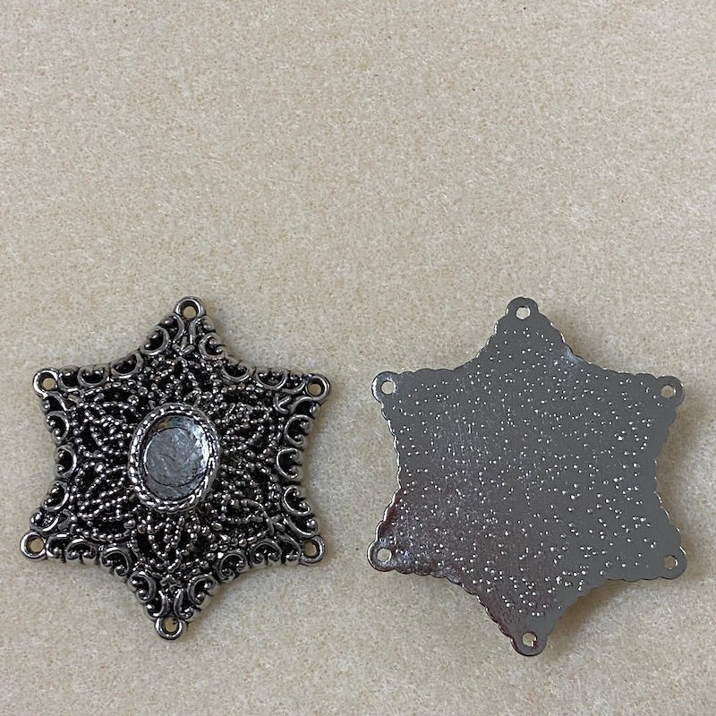 Star (2) - Antique Silver - Vintage Metalised Pendant Setting