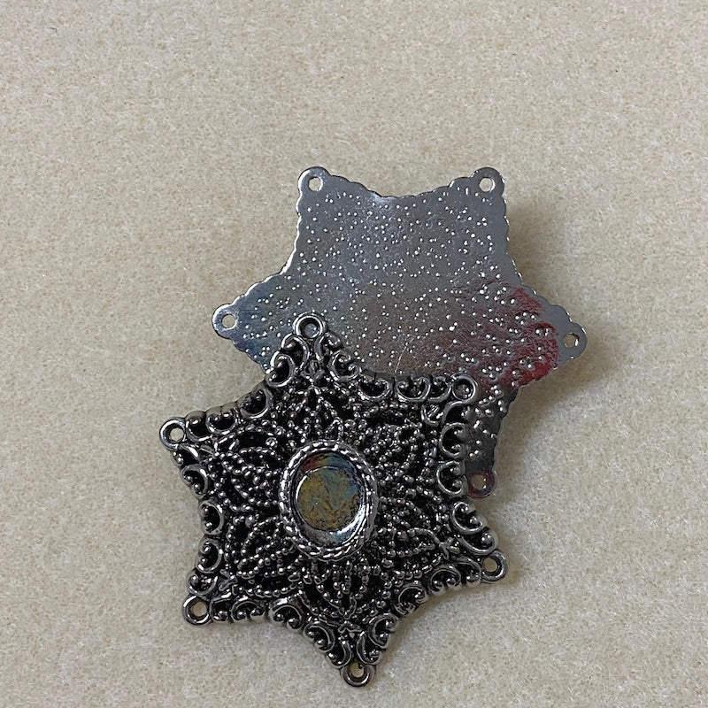 Star (2) - Antique Silver - Vintage Metalised Pendant Setting