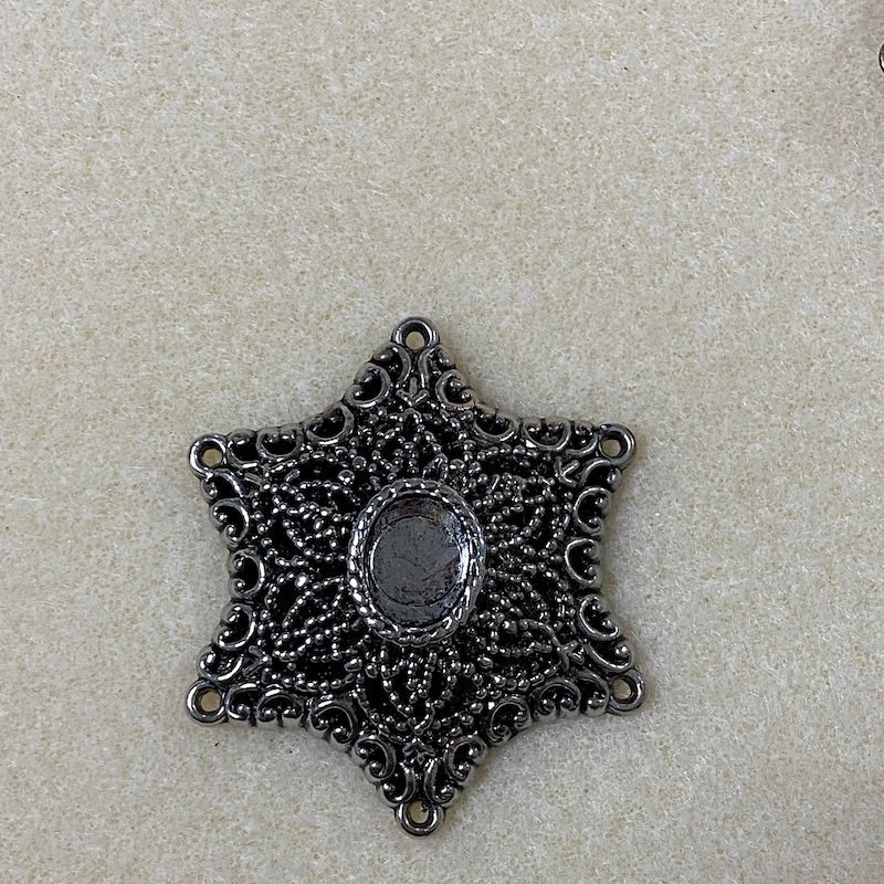 Star (2) - Antique Silver - Vintage Metalised Pendant Setting