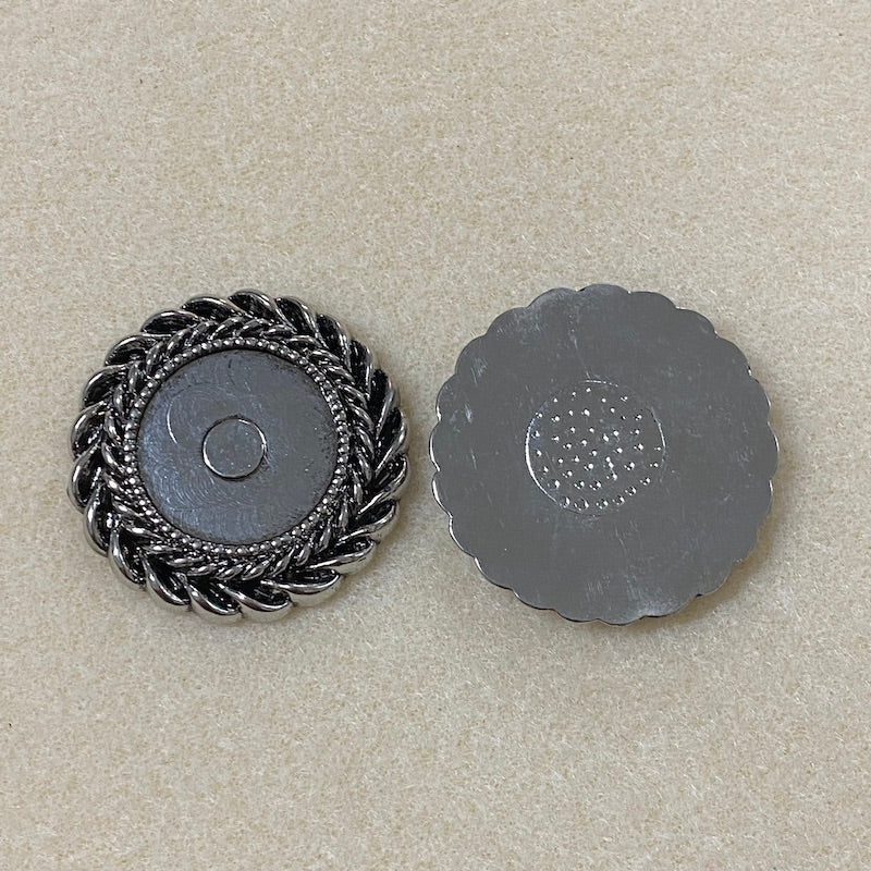 Round (2) - Antique Silver - Vintage Metalllised Pendant Setting