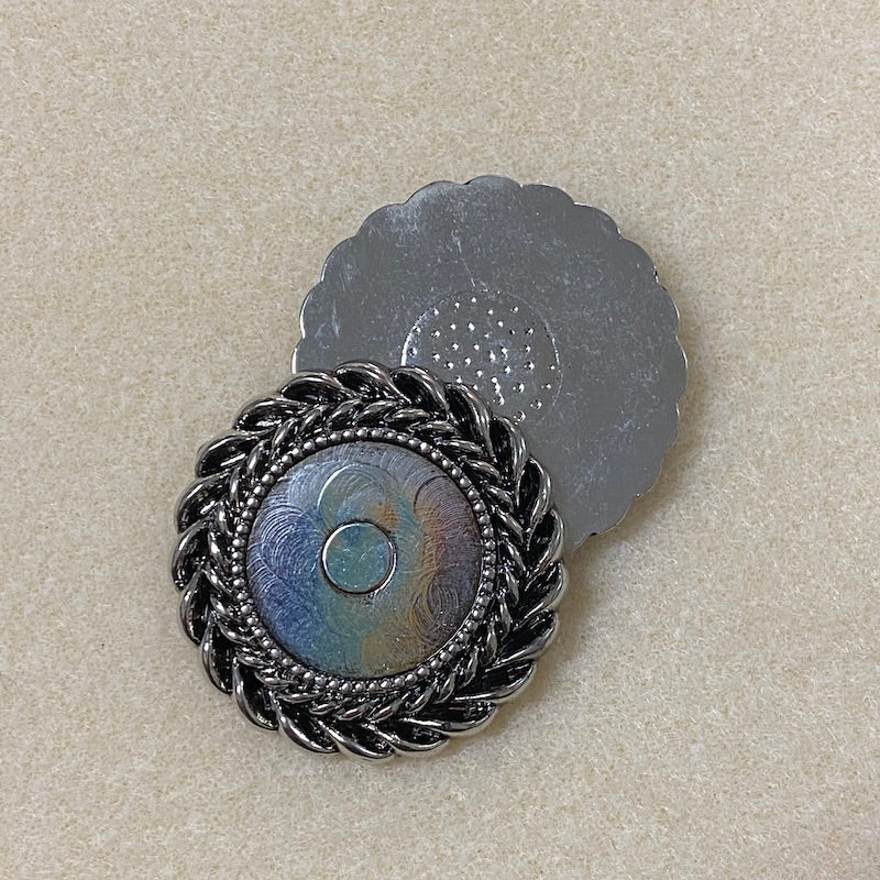 Round (2) - Antique Silver - Vintage Metalllised Pendant Setting