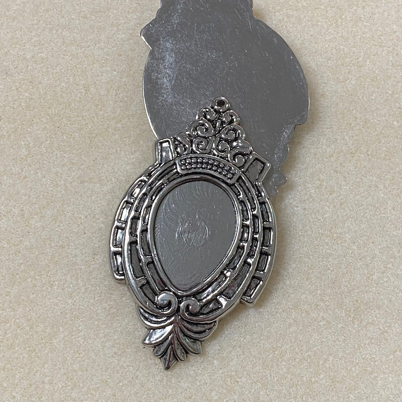 Teardrop (2) - Antique Silver - Vintage Metalised Pendant Setting