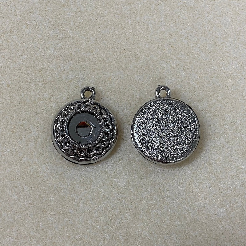 Small Round (2) - Antique Silver - Vintage Metalised Pendant Setting