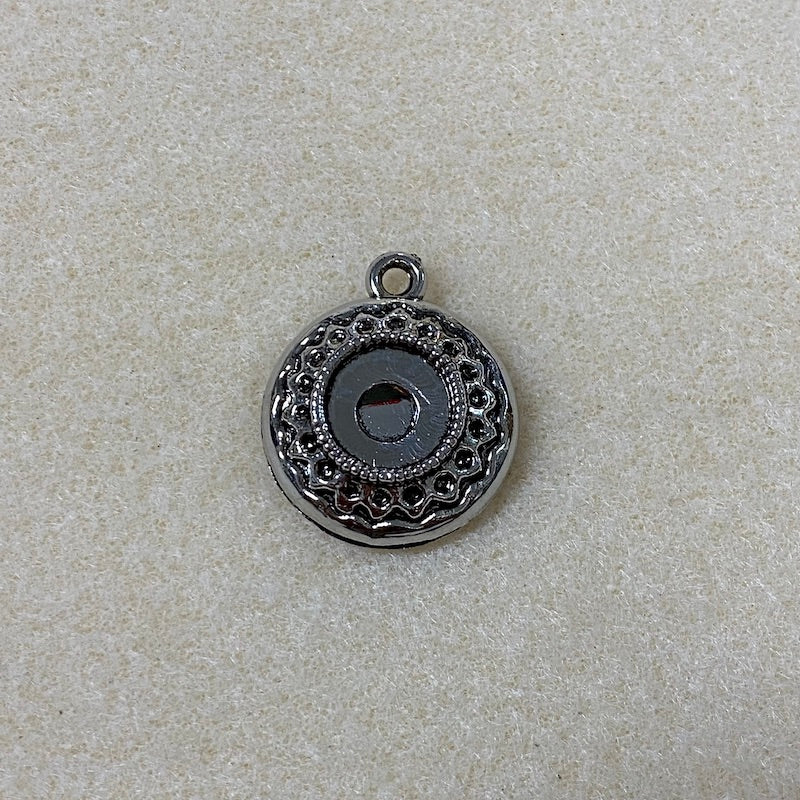 Small Round (2) - Antique Silver - Vintage Metalised Pendant Setting