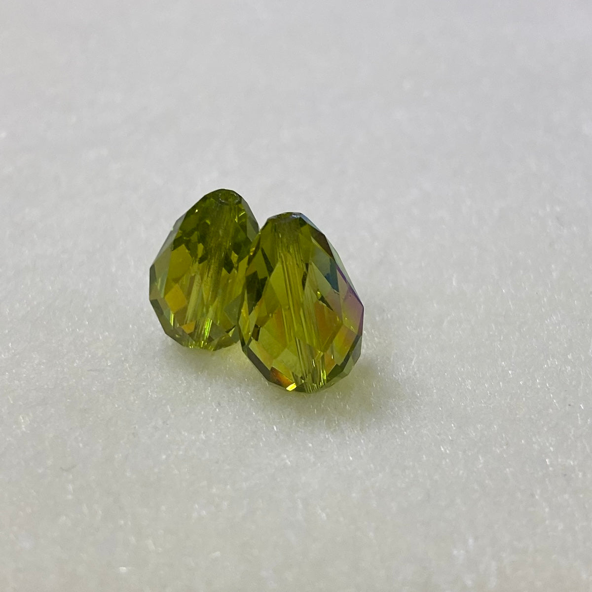 Art. 5500 Light Olivine AB 13.5x9mm Drop (1) - Bead Shack