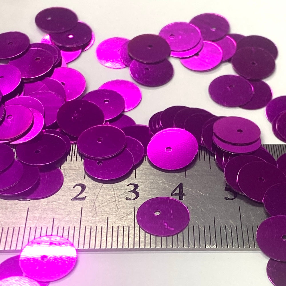 10mm Flat Sequins - 10 grams - Fuchsia