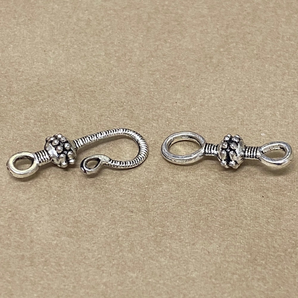 Hook & Eye Clasp - Dark Silver